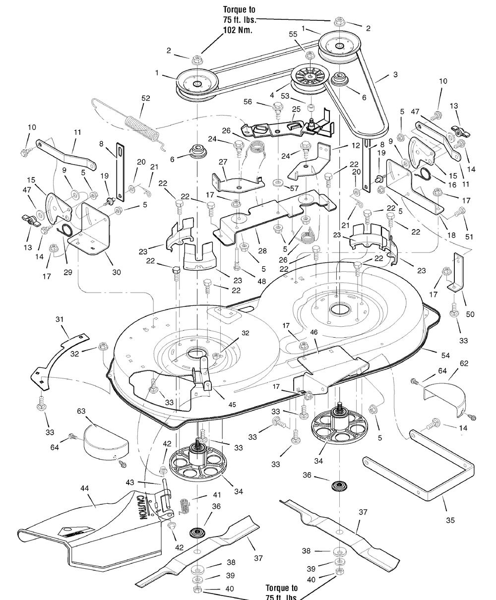 Mower Housing (7500781) Diagram and Parts List for 7800705-PARKLANDS 2010 Briggs and Stratton Lawn Tractor